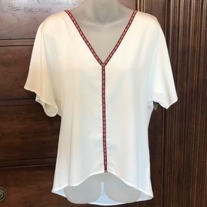 PinkBlush tribal embroidered accent blouse